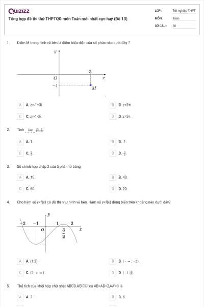 Tổng hợp đề thi thử THPTQG môn Toán mới nhất cực hay (Đề 13)