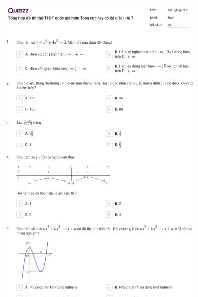 Tổng hợp đề thi thử THPT quốc gia môn Toán cực hay có lời giải - Đề 7