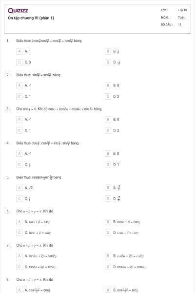 Ôn tập chương VI (phần 1)