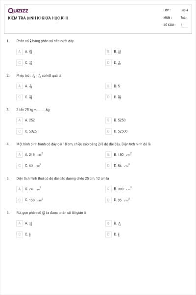 KIỂM TRA ĐỊNH KÌ GIỮA HỌC KÌ II