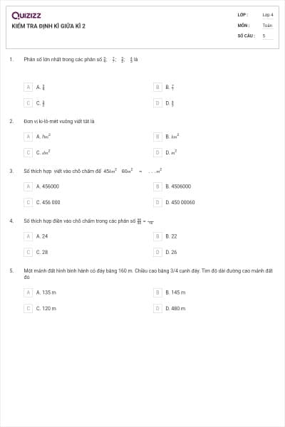 KIỂM TRA ĐỊNH KÌ GIỮA KÌ 2
