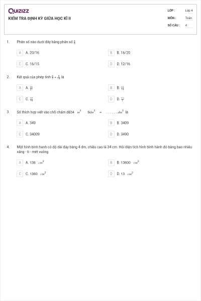 KIỂM TRA ĐỊNH KỲ GIỮA HỌC KÌ II
