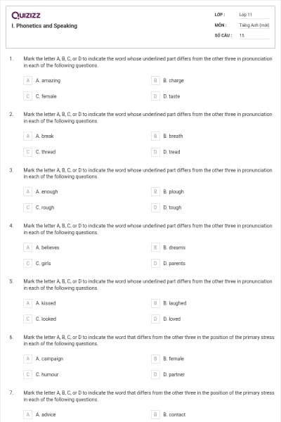 I. Phonetics and Speaking