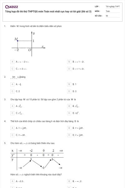 Tổng hợp đề thi thử THPTQG môn Toán mới nhất cực hay có lời giải (Đề số 3)
