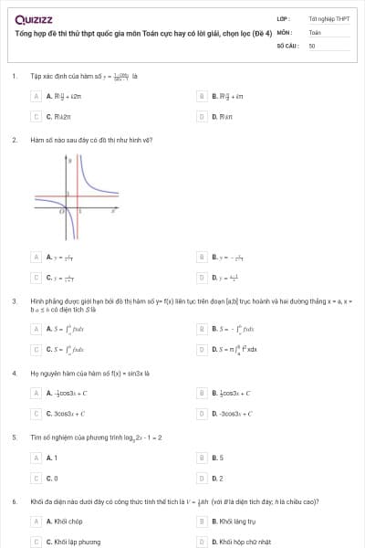 Tổng hợp đề thi thử thpt quốc gia môn Toán cực hay có lời giải, chọn lọc (Đề 4)