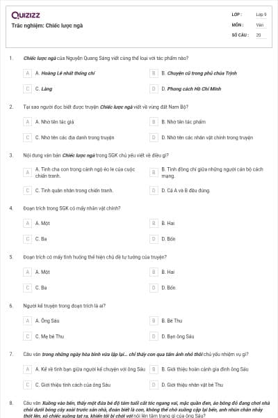 Trắc nghiệm: Chiếc lược ngà