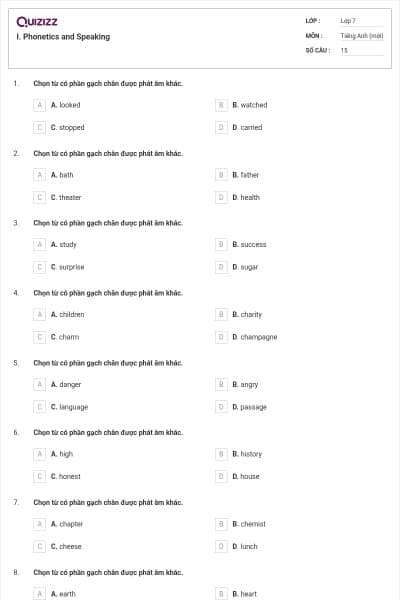 I. Phonetics and Speaking