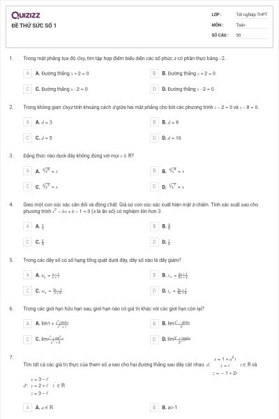 ĐỀ THỬ SỨC SỐ 1