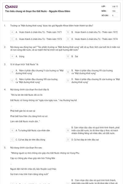 Tìm hiểu chung về Đoạn thơ Đất Nước - Nguyễn Khoa Điềm