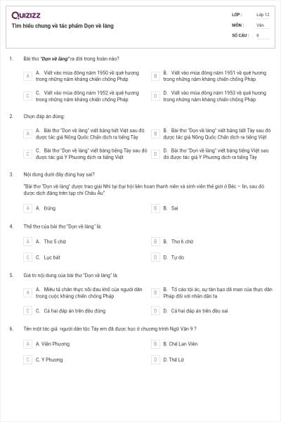 Tìm hiểu chung về tác phẩm Dọn về làng