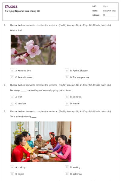Từ vựng: Ngày tết của chúng tôi