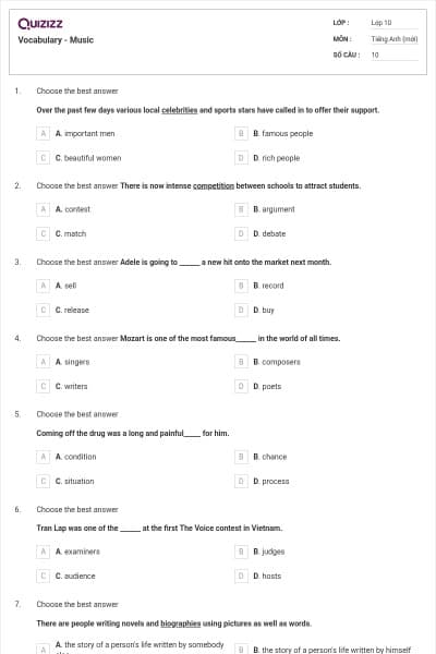 Vocabulary - Music