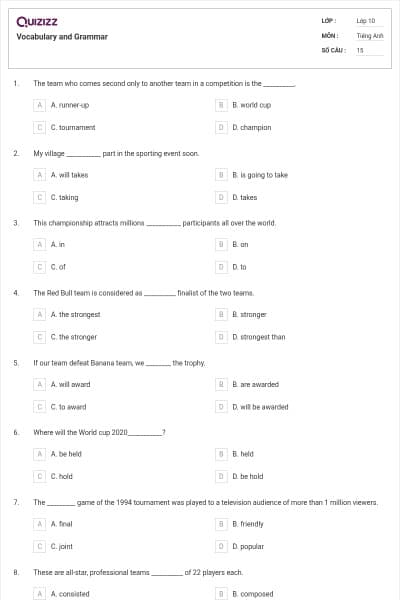 Vocabulary and Grammar