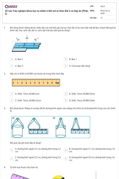 20 câu Trắc nghiệm Khoa học tự nhiên 6 Kết nối tri thức Bài 5 có đáp án (Phần 2)