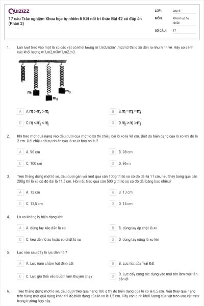 17 câu Trắc nghiệm Khoa học tự nhiên 6 Kết nối tri thức Bài 42 có đáp án (Phần 2)