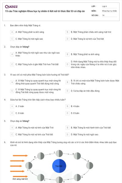 15 câu Trắc nghiệm Khoa học tự nhiên 6 Kết nối tri thức Bài 53 có đáp án