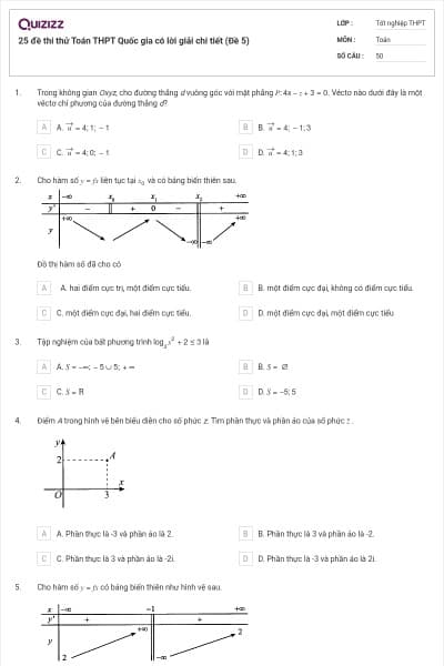 25 đề thi thử Toán THPT Quốc gia có lời giải chi tiết (Đề 5)