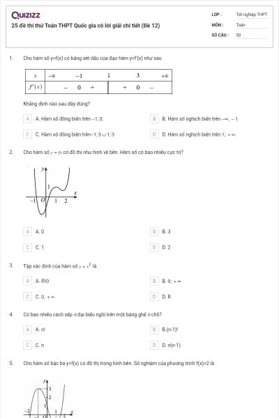 25 đề thi thử Toán THPT Quốc gia có lời giải chi tiết (Đề 12)