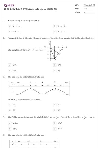 25 đề thi thử Toán THPT Quốc gia có lời giải chi tiết (Đề 22)