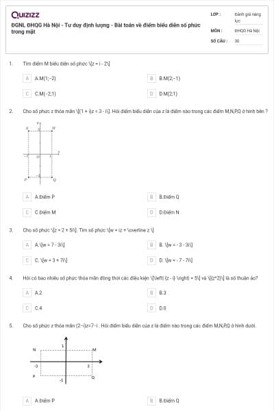 ĐGNL ĐHQG Hà Nội - Tư duy định lượng - Bài toán về điểm biểu diễn số phức trong mặt