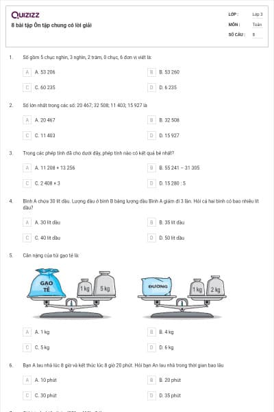 8 bài tập Ôn tập chung có lời giải