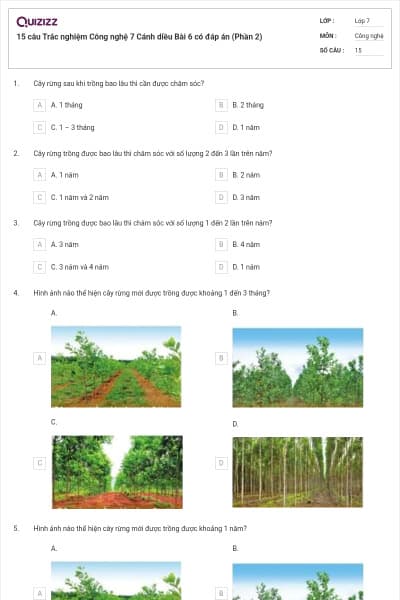 15 câu Trắc nghiệm Công nghệ 7 Cánh diều Bài 6 có đáp án (Phần 2)