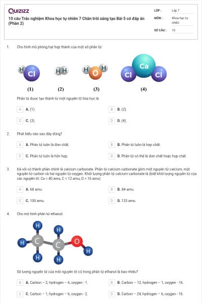 10 câu Trắc nghiệm Khoa học tự nhiên 7 Chân trời sáng tạo Bài 5 có đáp án (Phần 2)
