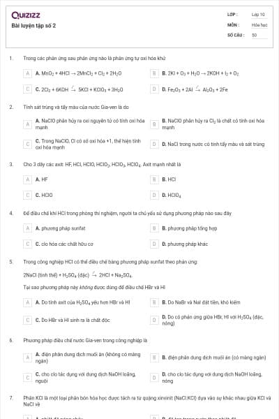 Bài luyện tập số 2