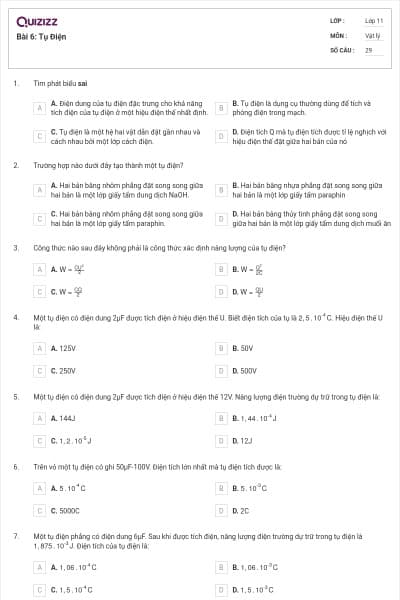 Bài 6: Tụ Điện