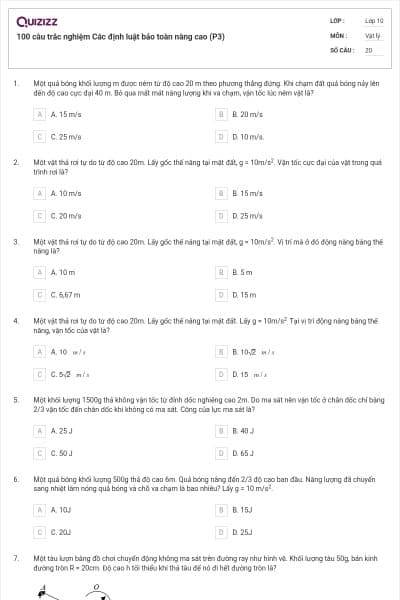 100 câu trắc nghiệm Các định luật bảo toàn nâng cao (P3)