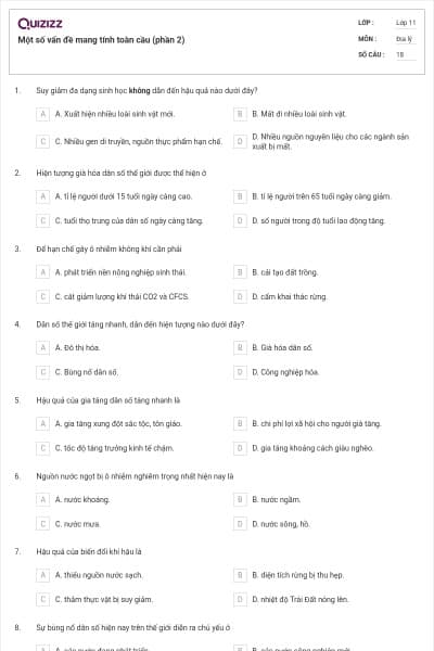 Một số vấn đề mang tính toàn cầu (phần 2)