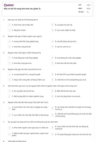 Một số vấn đề mang tính toàn cầu (phần 3)